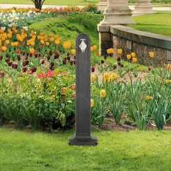 vidaXL Jardín-Cisterna de jardín con grifo aspecto de piedra gris