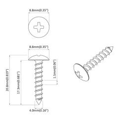 vidaXL Clavo autorroscante 2 pcs Recubierto de zinc 4 x 20 mm Acero Best