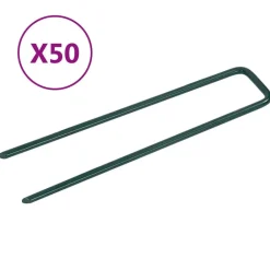 vidaXL Clavos para césped artificial 50 piezas de hierro forma de U Hot