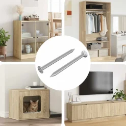 vidaXL Clavos para Madera 2 pcs Plateado Ø 3 x 15 mm Metal Outlet