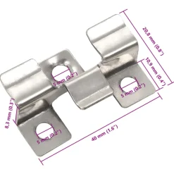 vidaXL Materiales De Construcción-Clips de plataforma 100 uds y 200 tornillos de acero Inoxidable