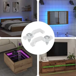 vidaXL Clips de tira LED 2 pcs Transparente 23,8 x 7,3 x 4,3 mm Online