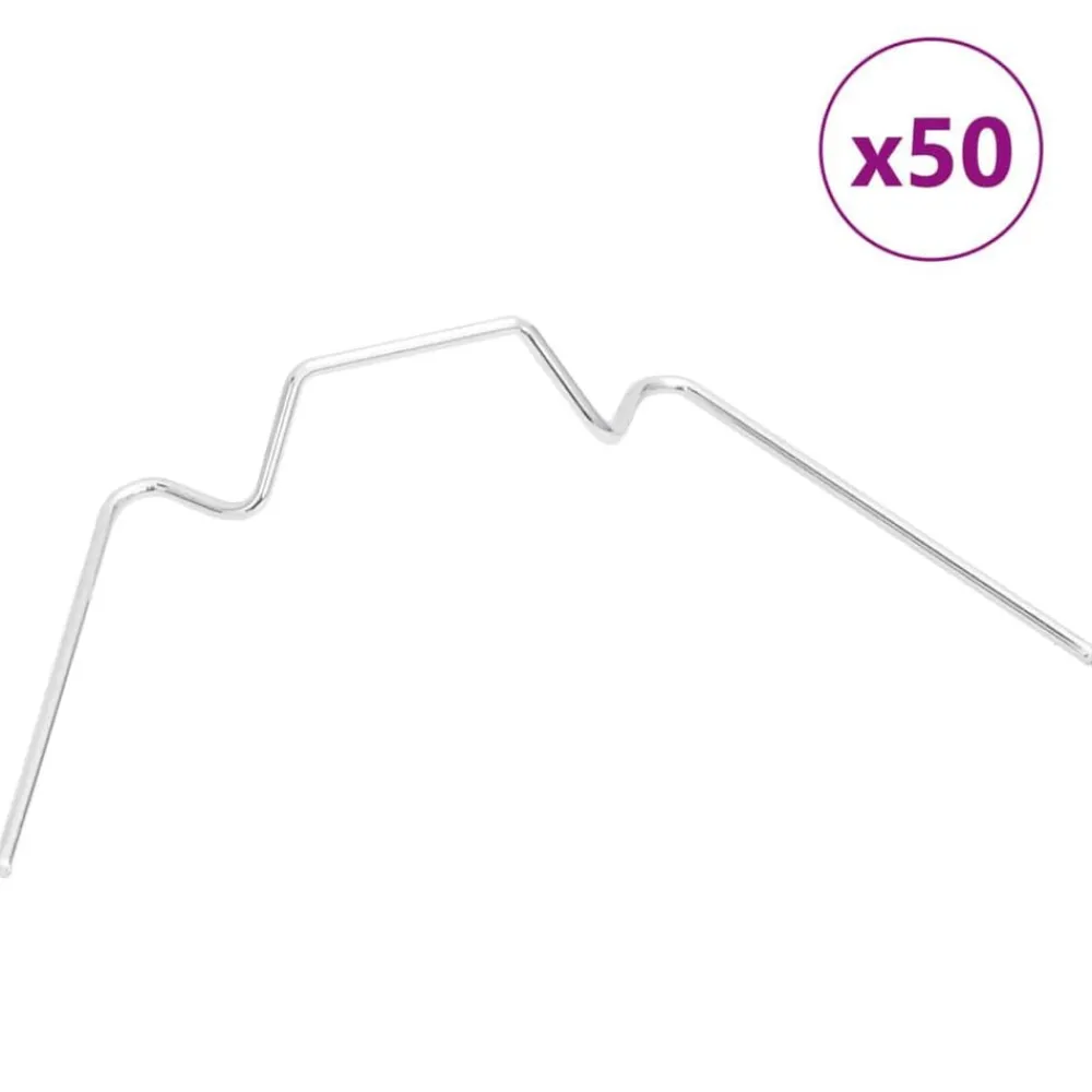 vidaXL Clips para invernadero 50 unidades tipo de W acero galvanizado Sale