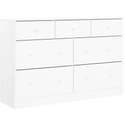vidaXL Cómoda cajonera ALTA madera maciza pino 112x35x73 cm Blanco Discount