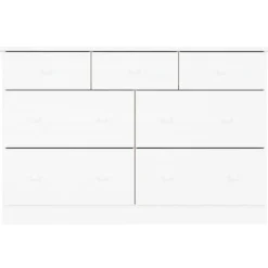 vidaXL Cómoda cajonera ALTA madera maciza pino 112x35x73 cm Blanco Discount