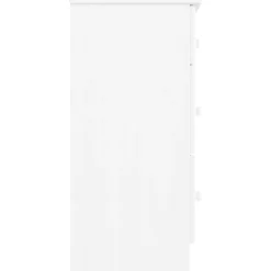 vidaXL Cómoda cajonera ALTA madera maciza pino 112x35x73 cm Blanco Discount