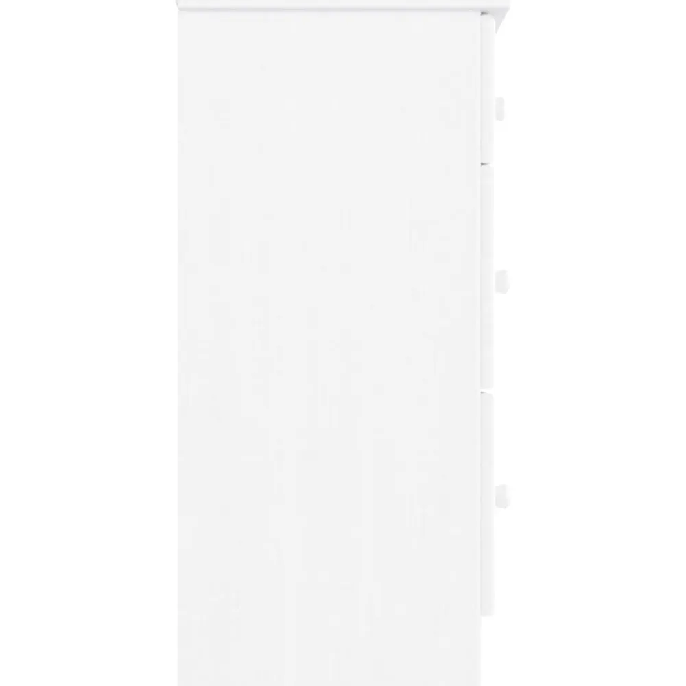 vidaXL Cómoda cajonera ALTA madera maciza pino 112x35x73 cm Blanco Discount