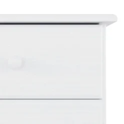vidaXL Cómoda cajonera ALTA madera maciza pino 112x35x73 cm Blanco Discount