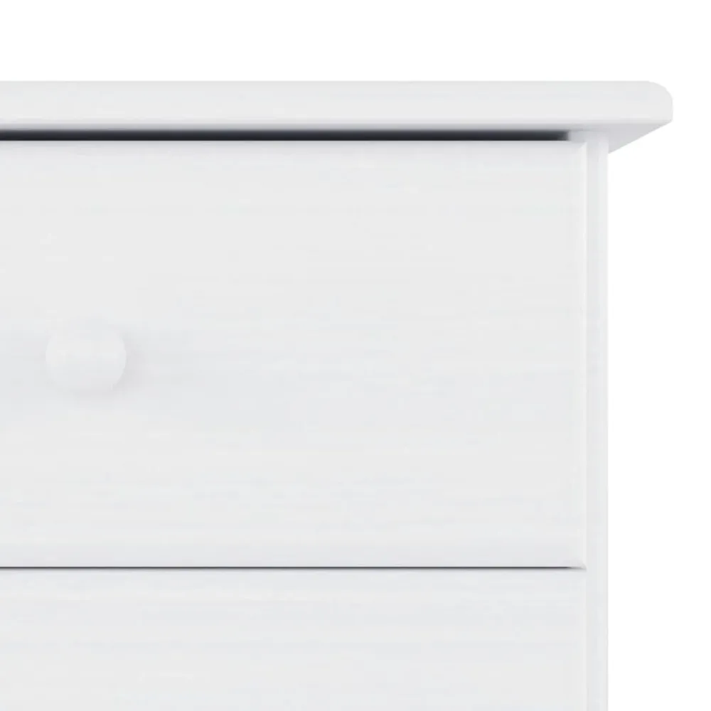 vidaXL Cómoda cajonera ALTA madera maciza pino 112x35x73 cm Blanco Discount
