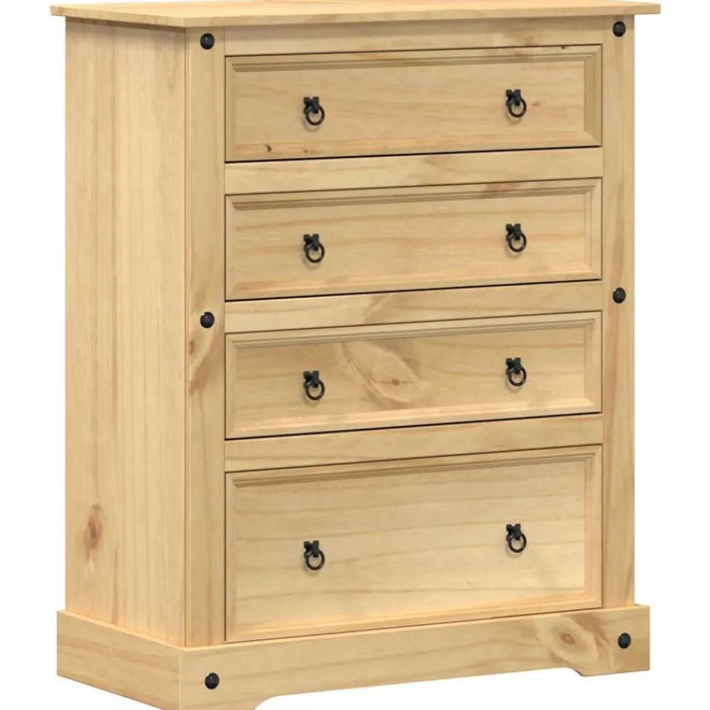 vidaXL Cómoda cajonera Corona madera maciza de pino 92x48x114 cm Outlet