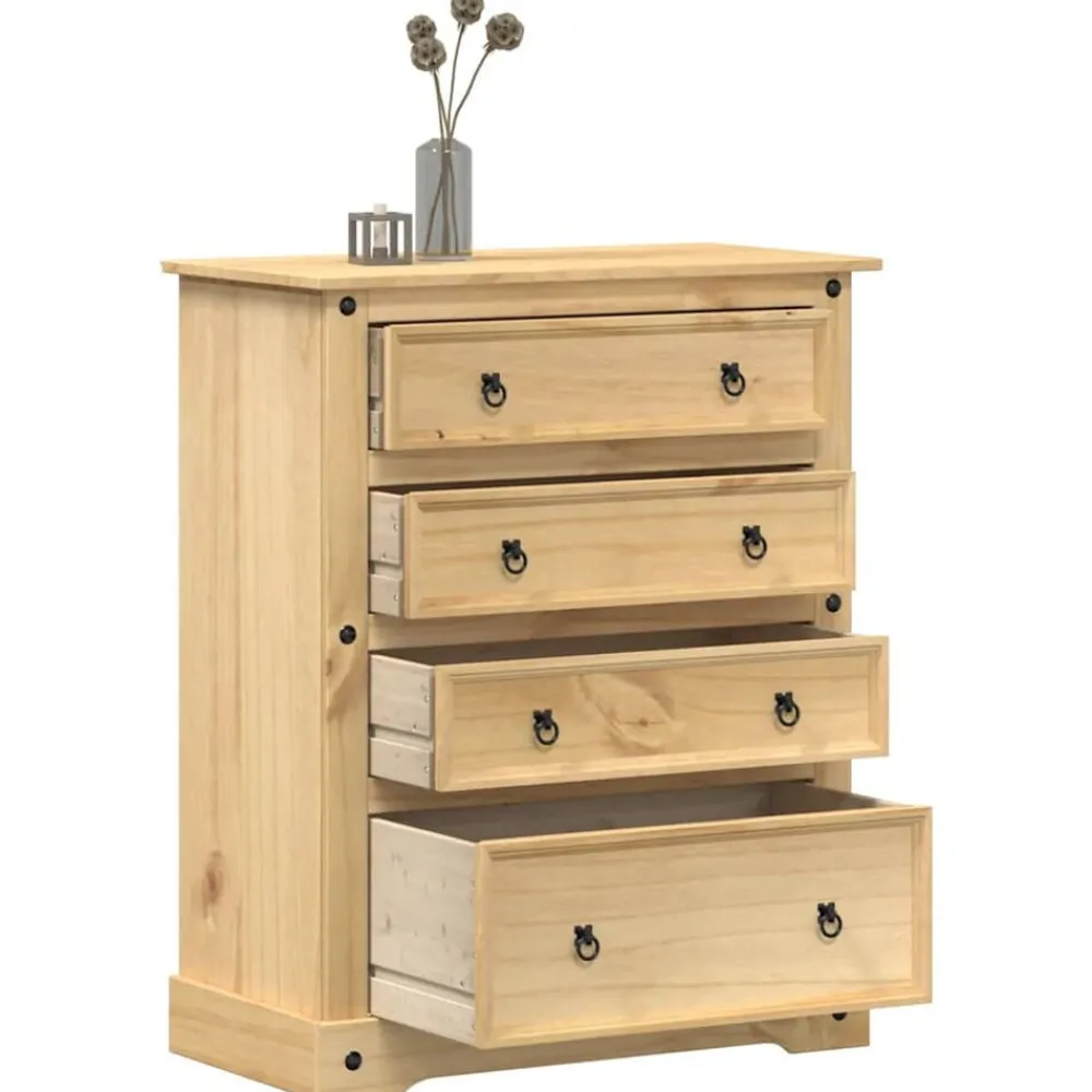 vidaXL Cómoda cajonera Corona madera maciza de pino 92x48x114 cm Outlet