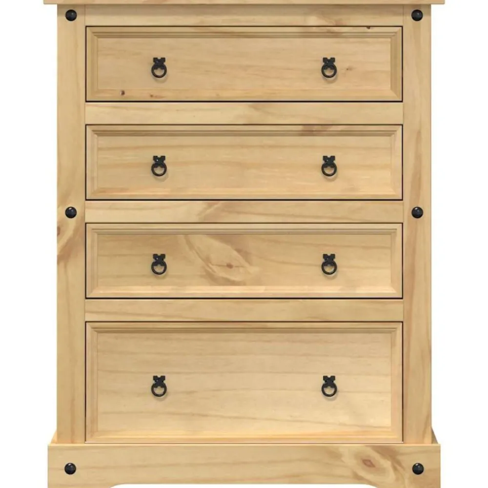 vidaXL Cómoda cajonera Corona madera maciza de pino 92x48x114 cm Outlet