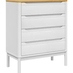 vidaXL Cómoda cajonera FLORO madera maciza de pino Blanco