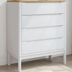 vidaXL Cómoda cajonera FLORO madera maciza de pino Blanco