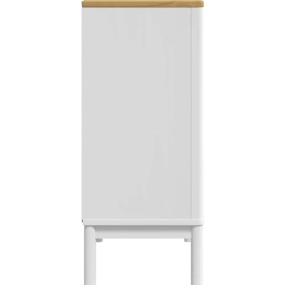 vidaXL Cómoda cajonera FLORO madera maciza de pino Blanco