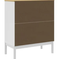 vidaXL Cómoda cajonera FLORO madera maciza de pino Blanco