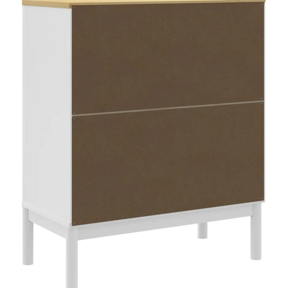 vidaXL Cómoda cajonera FLORO madera maciza de pino Blanco