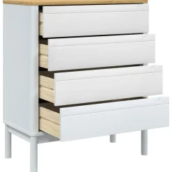vidaXL Cómoda cajonera FLORO madera maciza de pino Blanco
