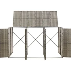 vidaXL Productos Del Hogar-Cobertizo 3 contenedores de basura ratán PE 207x80x117 cm