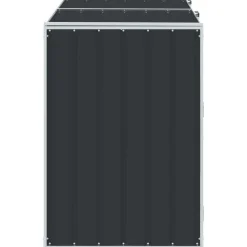 vidaXL Cobertizo contenedor doble basura acero 144x81x113 cm Antracita Best