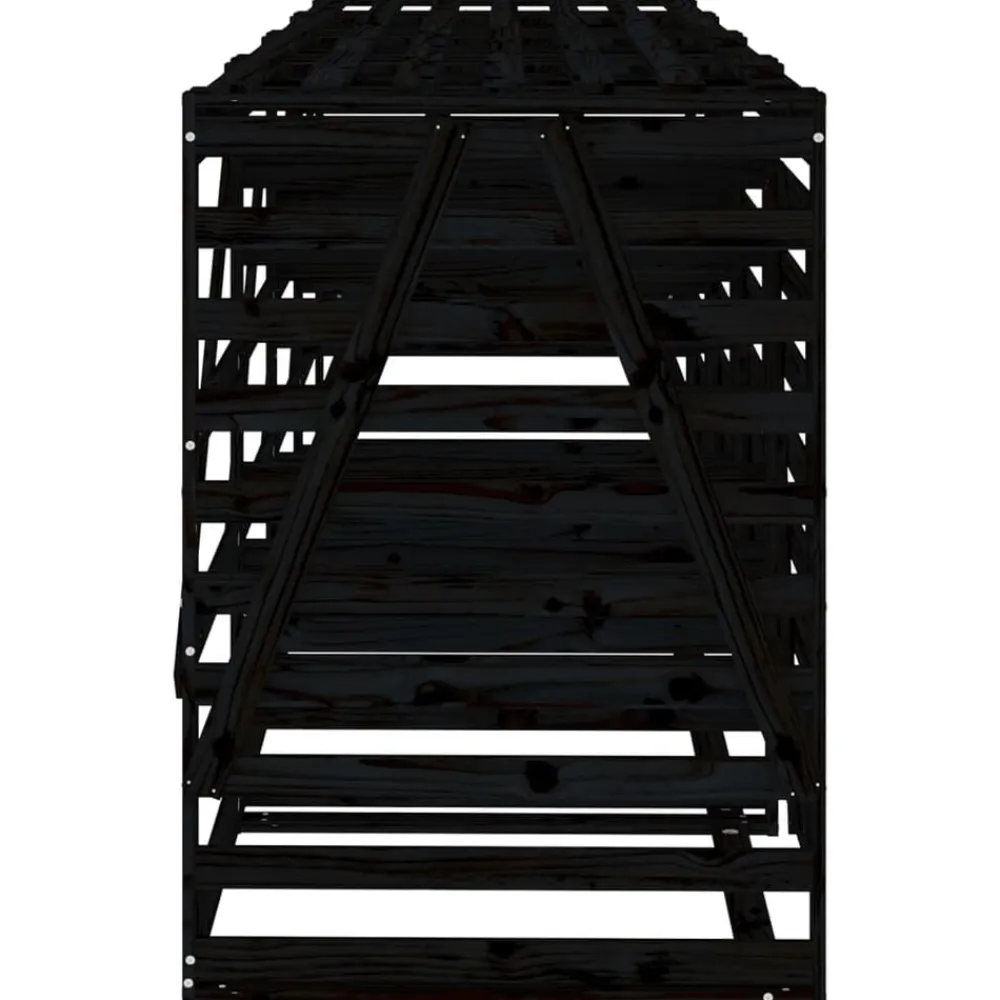 vidaXL Cobertizo cuádruple para cubos de basura madera de Pino negro