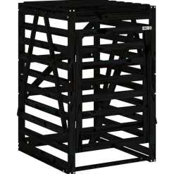 vidaXL Cobertizo cuádruple para cubos de basura madera de Pino negro