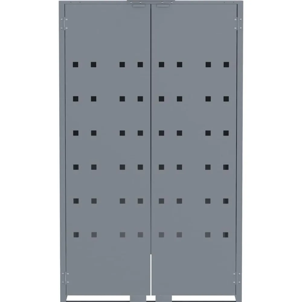 vidaXL Cobertizo de 5 contenedores de basura acero 345x79x117 cm Gris Outlet