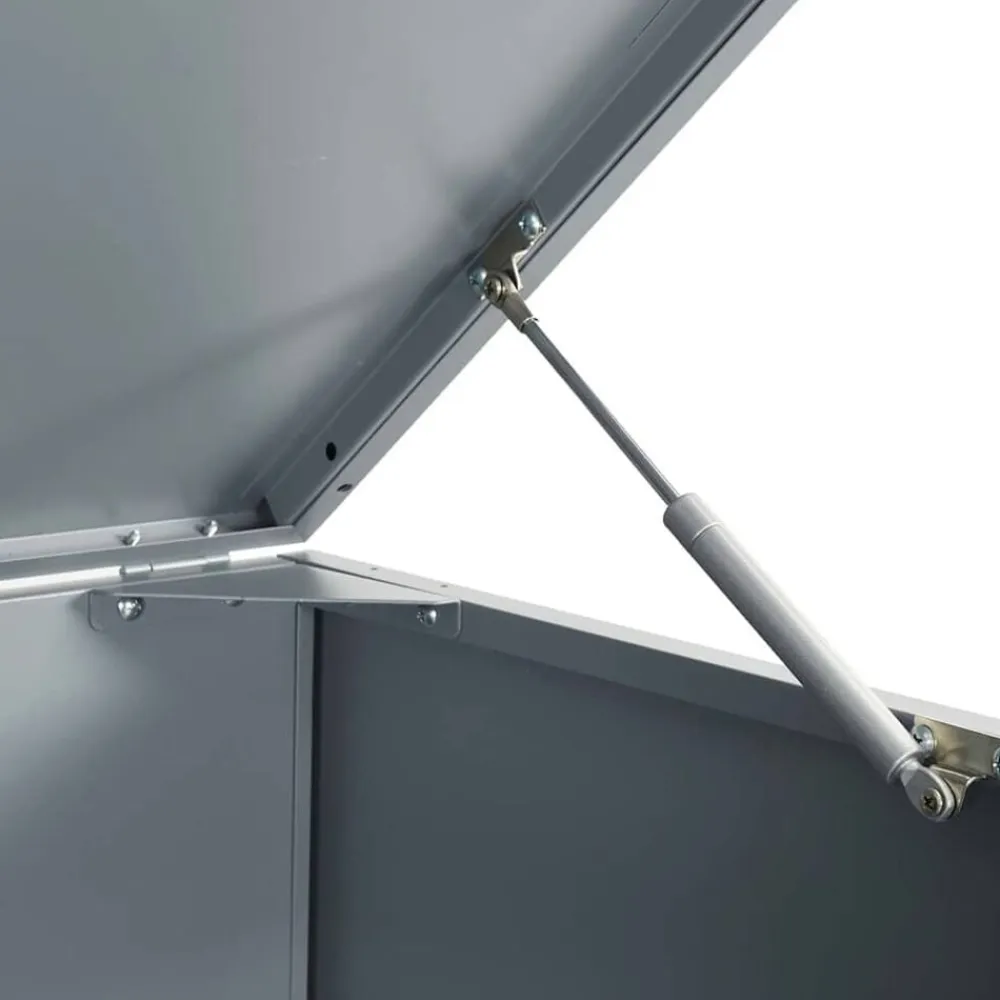 vidaXL Cobertizo de 5 contenedores de basura acero 345x79x117 cm Gris Outlet