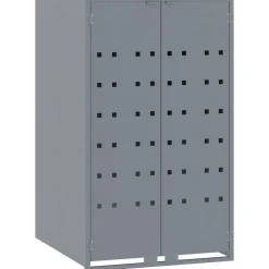 vidaXL Productos Del Hogar-Cobertizo de 6 contenedores de basura acero 414x79x117 cm