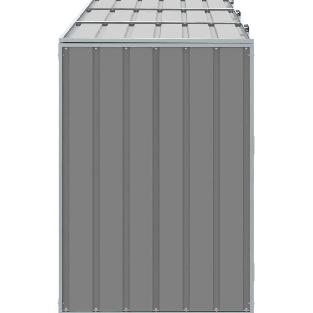 vidaXL Cobertizo de 3 contenedores basura acero 216x81x115 cm Gris Outlet