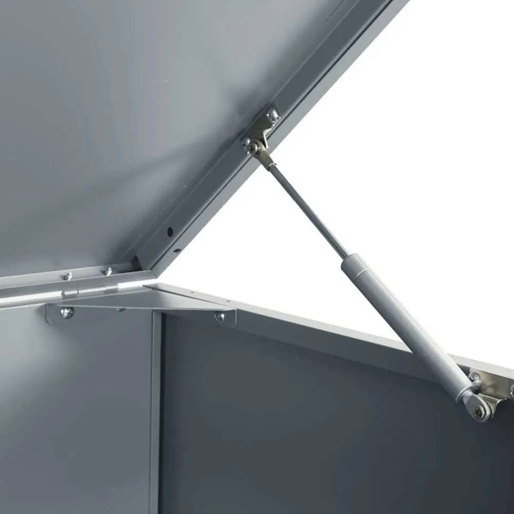 vidaXL Cobertizo de 3 contenedores de basura acero 207x79x117 cm Gris Outlet
