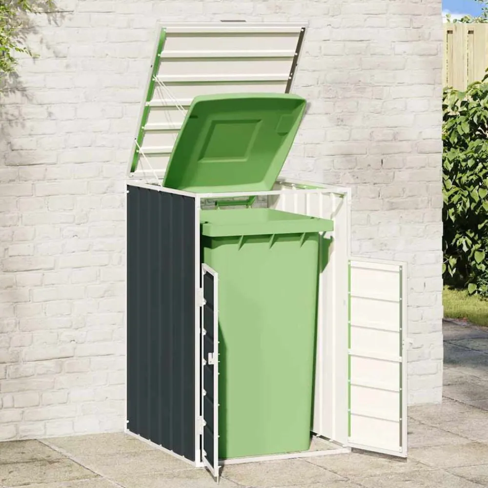 vidaXL Productos Del Hogar-Cobertizo de contenedor de basura acero 72x81x115 cm