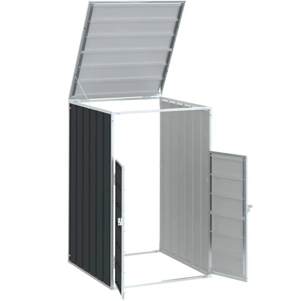vidaXL Productos Del Hogar-Cobertizo de contenedor de basura acero 72x81x115 cm