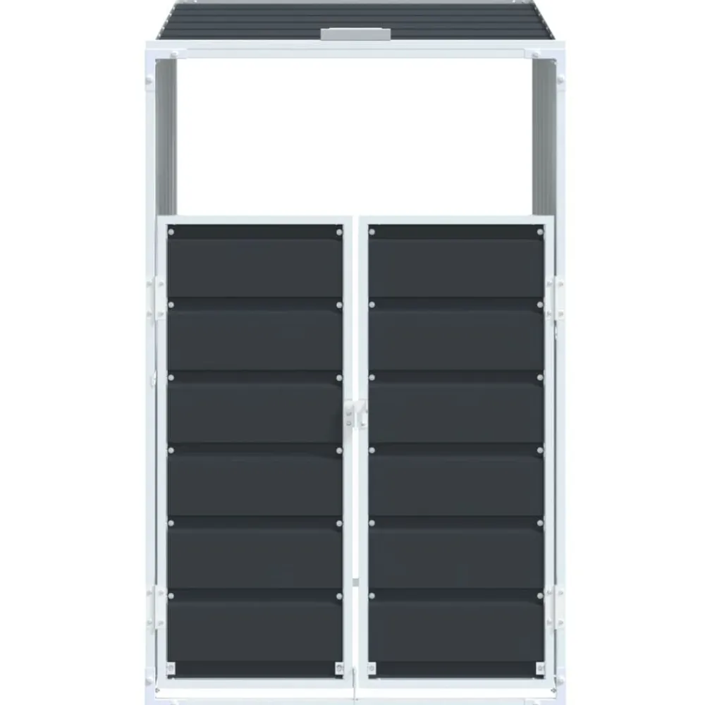 vidaXL Productos Del Hogar-Cobertizo de contenedor de basura acero 72x81x115 cm