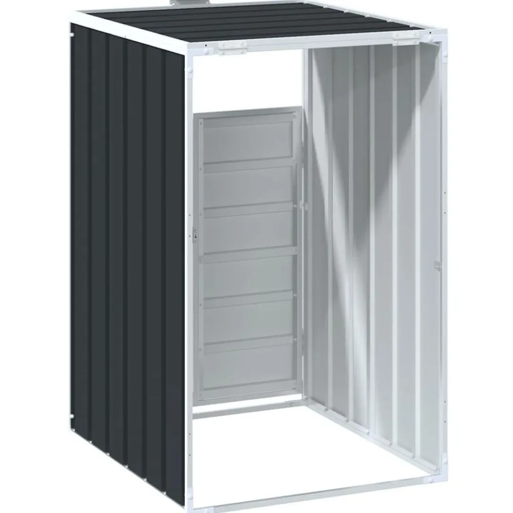 vidaXL Productos Del Hogar-Cobertizo de contenedor de basura acero 72x81x115 cm