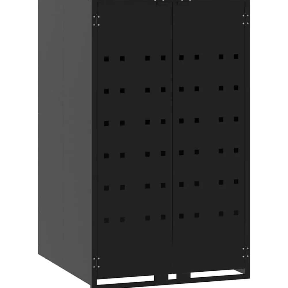 vidaXL Productos Del Hogar-Cobertizo de contenedor de basura acero 69x79x117 cm