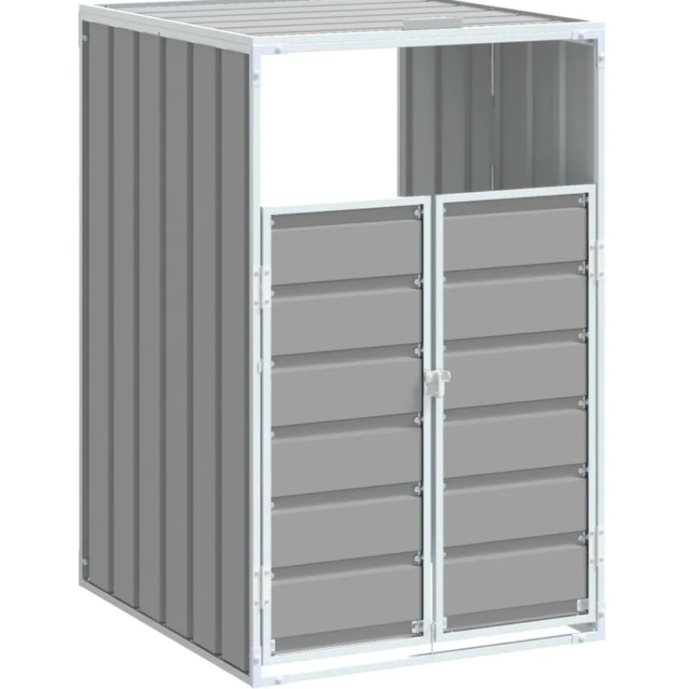 vidaXL Productos Del Hogar-Cobertizo de contenedor de basura acero 72x81x115 cm