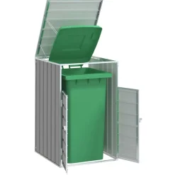 vidaXL Productos Del Hogar-Cobertizo de contenedor de basura acero 72x81x115 cm