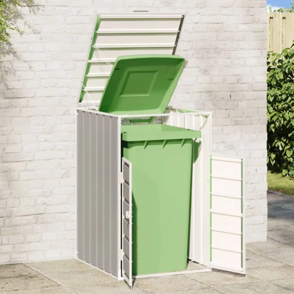 vidaXL Productos Del Hogar-Cobertizo de contenedor de basura acero 72x81x115 cm