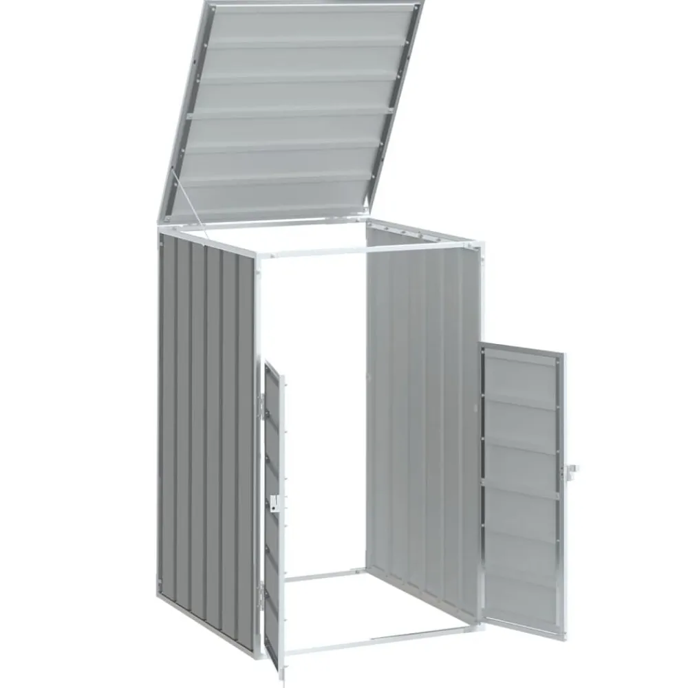 vidaXL Productos Del Hogar-Cobertizo de contenedor de basura acero 72x81x115 cm
