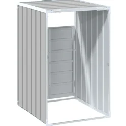vidaXL Productos Del Hogar-Cobertizo de contenedor de basura acero 72x81x115 cm