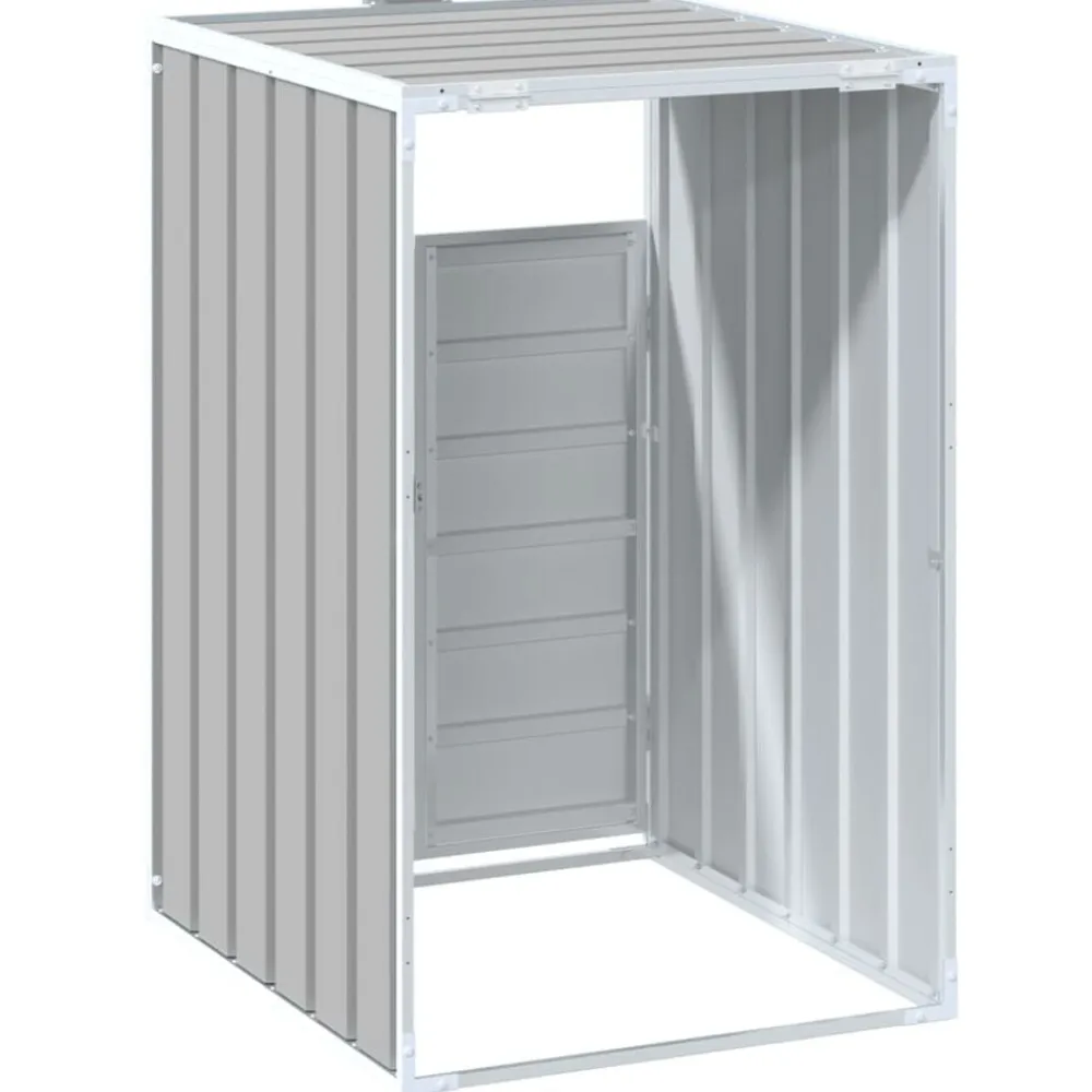 vidaXL Productos Del Hogar-Cobertizo de contenedor de basura acero 72x81x115 cm