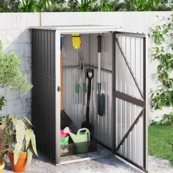 vidaXL Jardín-Cobertizo de herramientas jardín acero galvanizado 88x89x161 cm