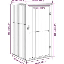 vidaXL Jardín-Cobertizo de herramientas jardín acero galvanizado 88x89x161 cm