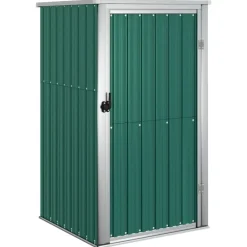 vidaXL Cobertizo de herramientas jardín acero galvanizado 88x89x161 cm Verde Sale