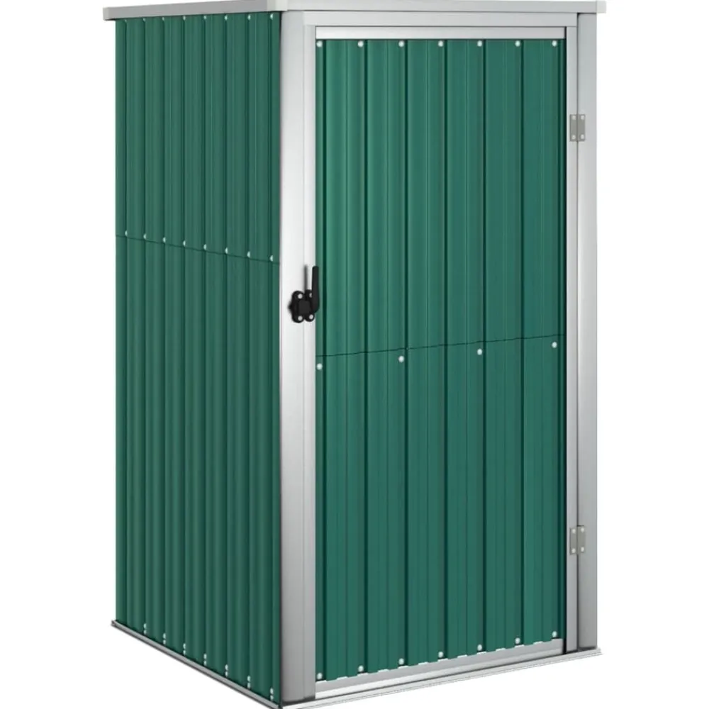 vidaXL Cobertizo de herramientas jardín acero galvanizado 88x89x161 cm Verde Sale