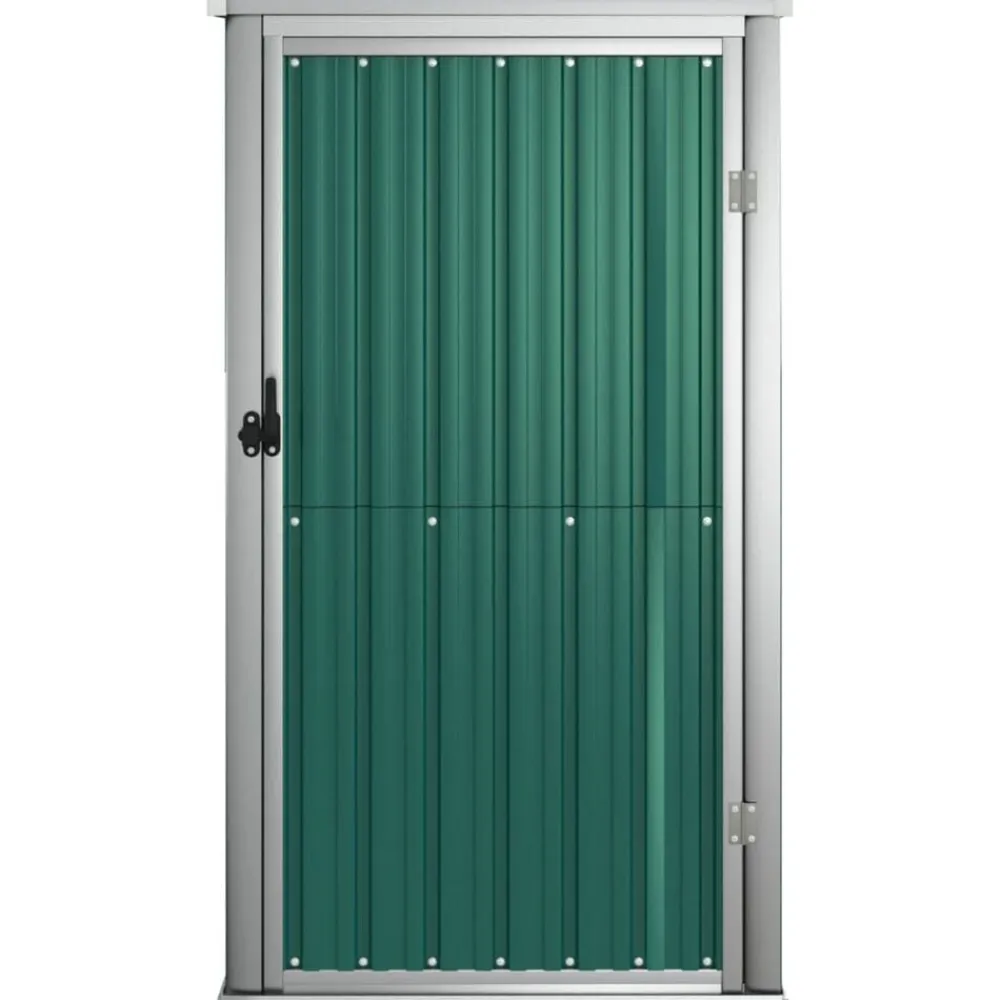 vidaXL Cobertizo de herramientas jardín acero galvanizado 88x89x161 cm Verde Sale