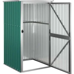 vidaXL Cobertizo de herramientas jardín acero galvanizado 88x89x161 cm Verde Sale