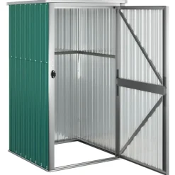 vidaXL Cobertizo de herramientas jardín acero galvanizado 88x89x161 cm Verde Sale