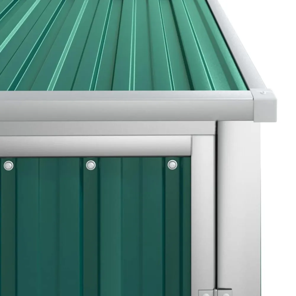 vidaXL Cobertizo de herramientas jardín acero galvanizado 88x89x161 cm Verde Sale